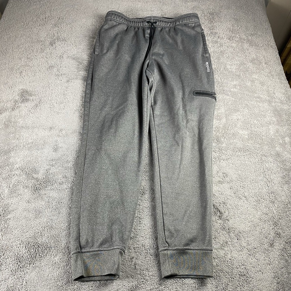 Reebok Joggers Sweatpants Mens Large Gray Fleece